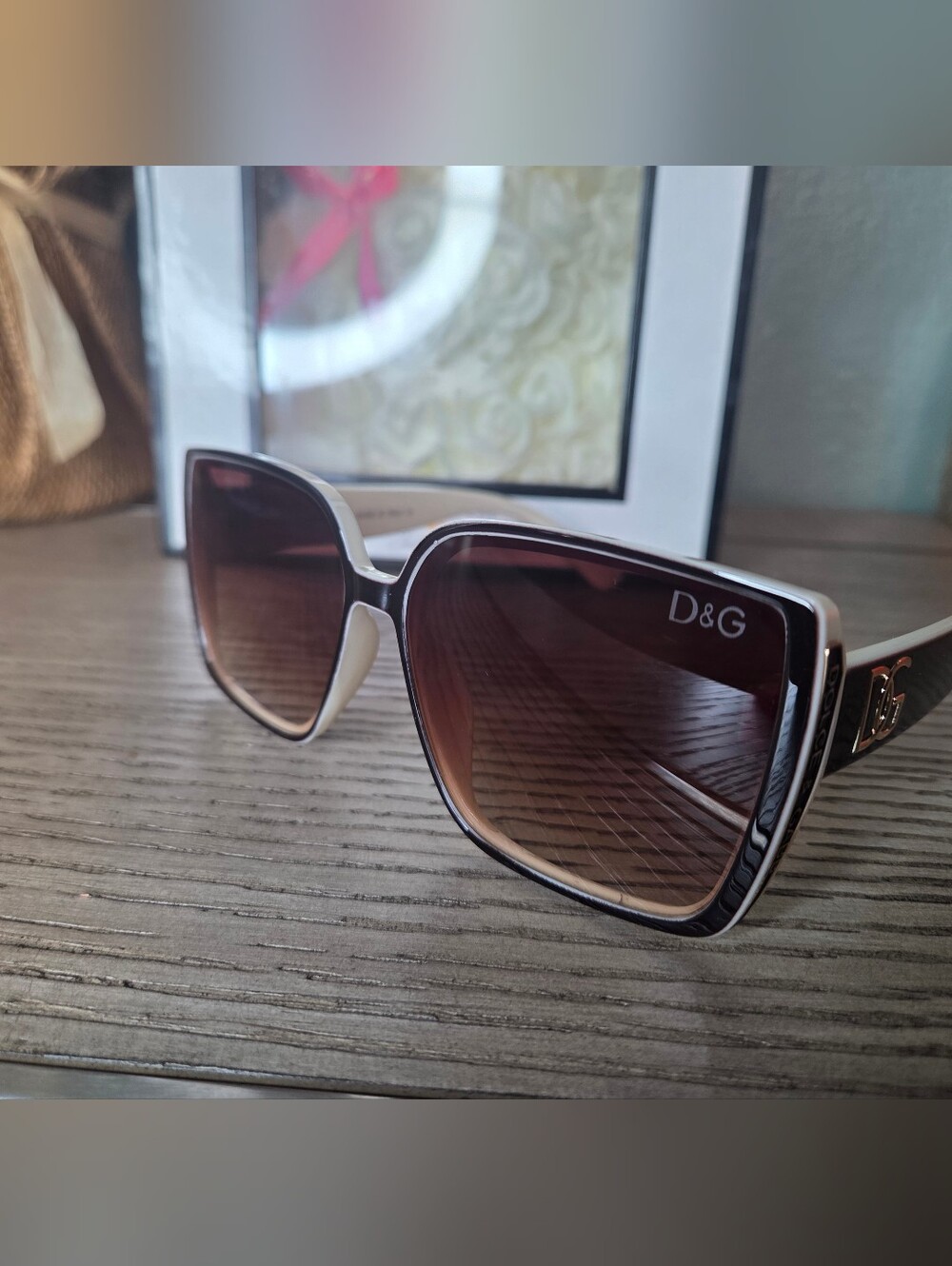 D&G Women's Oversized Square Sunglasses in Brown